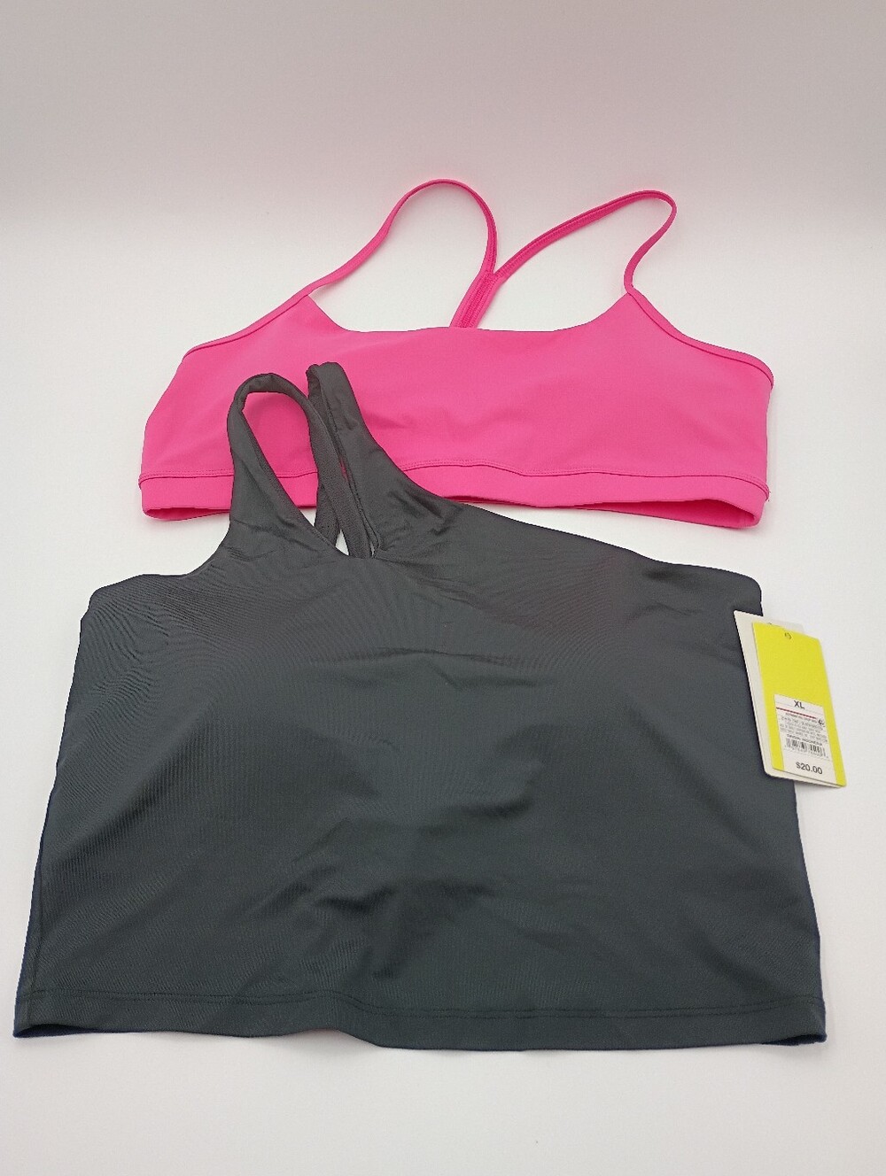 All In Motion asymmetric crop sports bra XL, W/ bonus racerback. READ